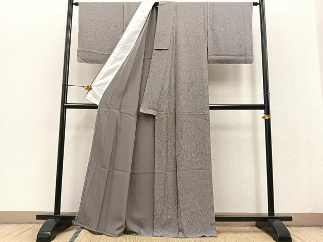 平和屋着物▽上質な小紋 単衣 こぼれ松葉文 正絹 逸品 未使用 BAAT0433yt