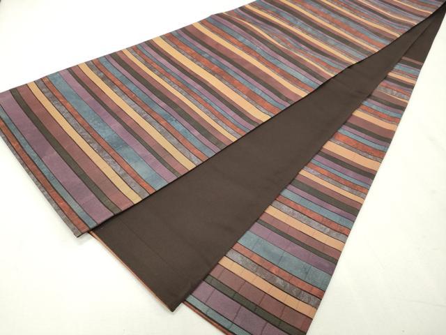 平和屋着物◎六通柄袋帯 横段文 正絹 逸品 CAAS7632ua