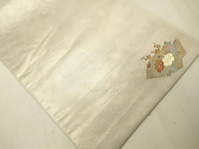 平和屋着物◎六通柄袋帯 螺鈿 ワンポイント 霞文 金彩 引箔 正絹 逸品 CAAS7629ua