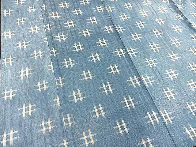 平和屋着物▽上質な紬 単衣 井桁絣 正絹 逸品 BAAT1128hv