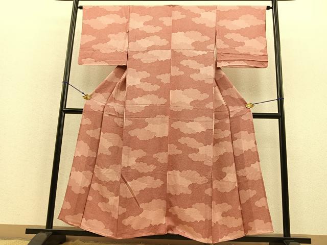平和屋着物▽江戸小紋 単衣 青海波 瑞雲 正絹 逸品 BAAT1144hv