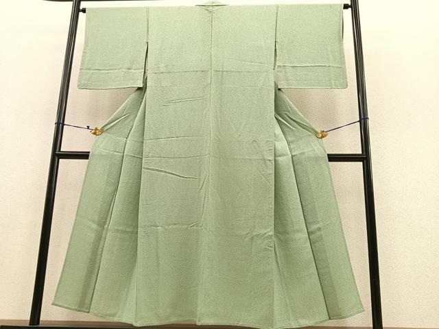 平和屋着物▽上質な色無地 単衣 紋意匠 夏虫色 正絹 逸品 BAAT1157hv