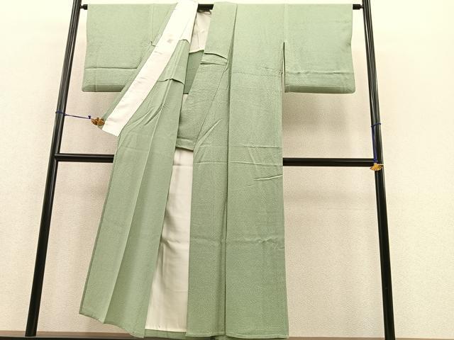 平和屋着物▽上質な色無地 単衣 紋意匠 夏虫色 正絹 逸品 BAAT1157hv