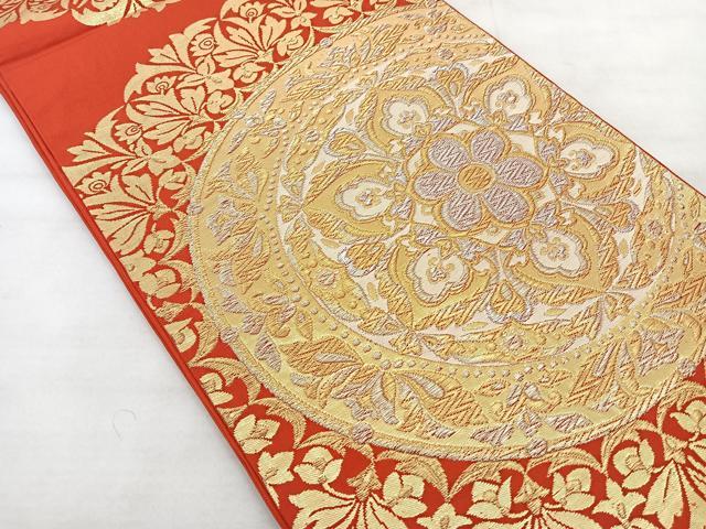 平和屋着物◎六通柄袋帯 正倉院花文 金銀糸 正絹 逸品 BAAT1617xk