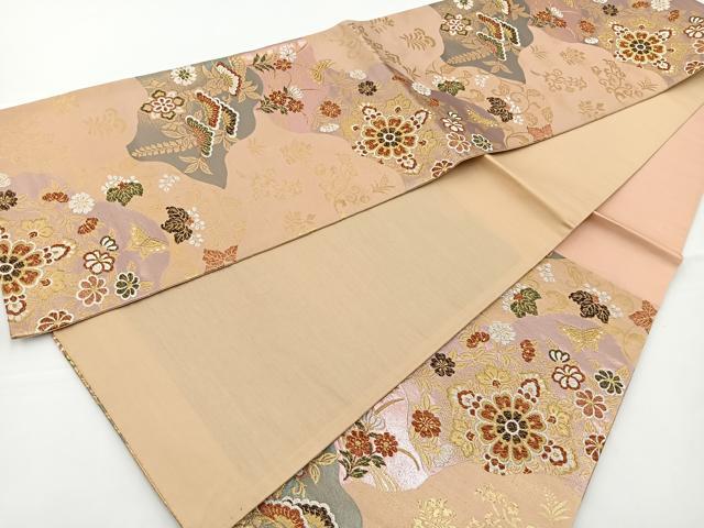 平和屋着物◎六通柄袋帯 正倉院花唐草文 金糸 正絹 逸品 BAAS4381ea