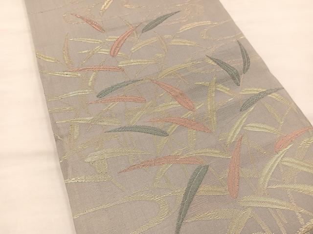 平和屋着物*夏物 六通柄袋帯 流水草葉文 金糸 正絹 逸品 BAAT1186hv
