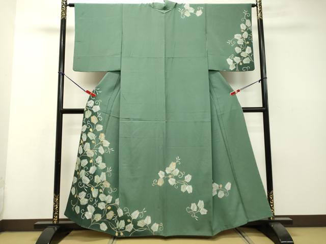 平和屋着物●訪問着 駒刺繍 松葉唐草文 暈し染め 正絹 逸品 DAAS2207tw