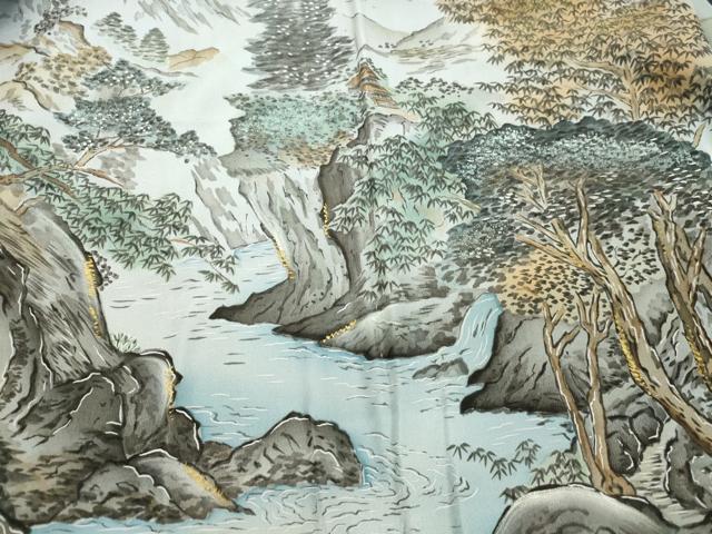平和屋着物●男性 紬 アンサンブル 長羽織 80亀甲 総詰め 正絹 逸品 未使用 DAAS2243tw
