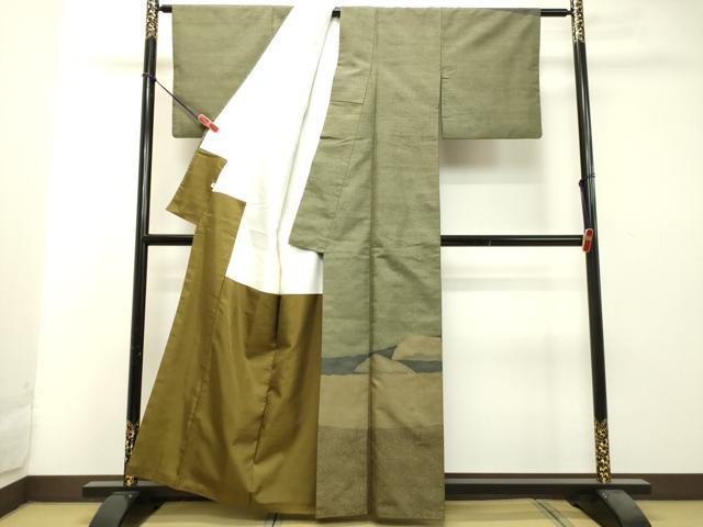 平和屋着物●訪問着 作家物 紬地 抽象文様 正絹 逸品 DAAS2300tw