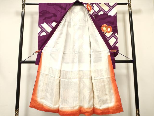 平和屋着物∵女の子 十三参り 子供 駒刺繍 絞り 鼓花文 金彩 逸品 DAAR6300ma