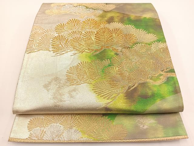 平和屋着物◎西陣 六通柄袋帯 枝松文 金銀糸 引箔 正絹 逸品 BAAT0497yt