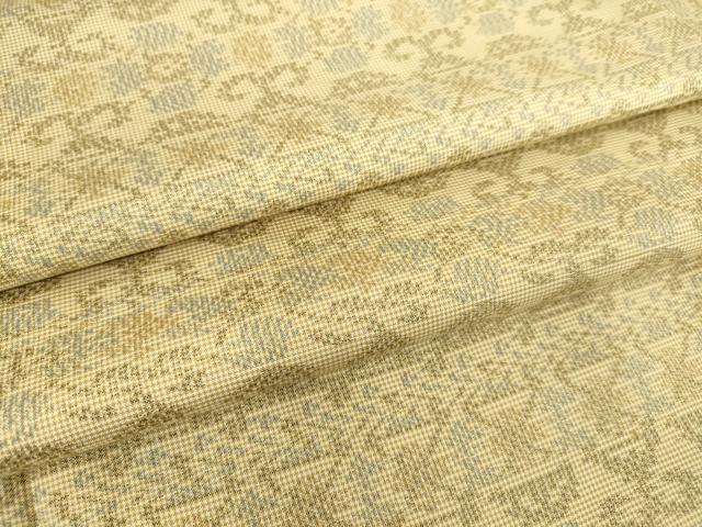 平和屋着物▽本場大島紬 7マルキ 単衣 横段唐草文 正絹 逸品 DAAS0330az