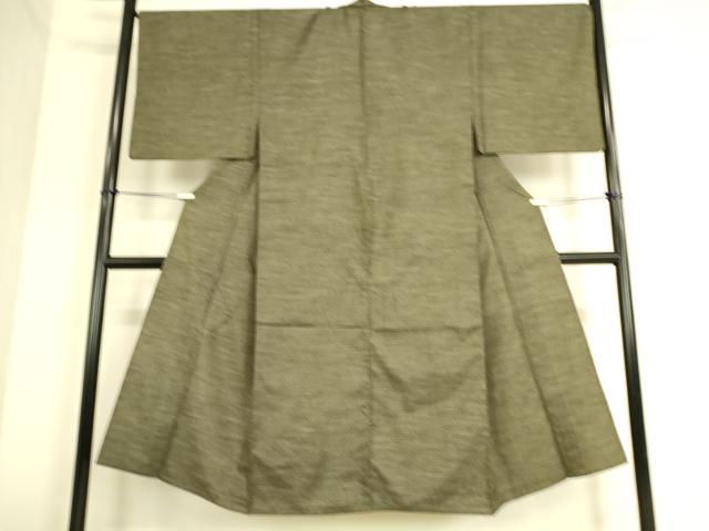 平和屋着物▽男性 紬 単衣 吉祥小絣 草木紬 反端付き 正絹 逸品 DAAS0334az