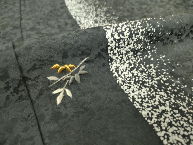 平和屋着物▽訪問着 単衣 刺繍 舞葉間道 金糸 正絹 逸品 DAAS0345az