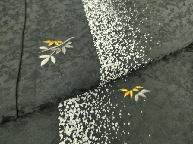 平和屋着物▽訪問着 単衣 刺繍 舞葉間道 金糸 正絹 逸品 DAAS0345az