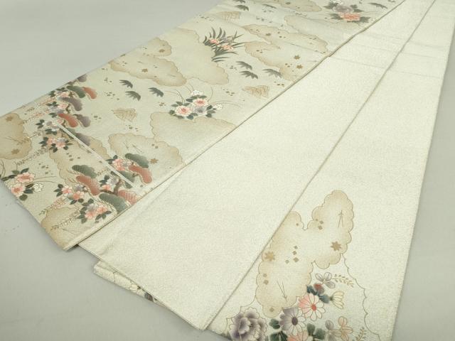 平和屋着物◎綴れ 太鼓柄袋帯 雲取り御所車花文 金彩 正絹 逸品 DAAS7105xg