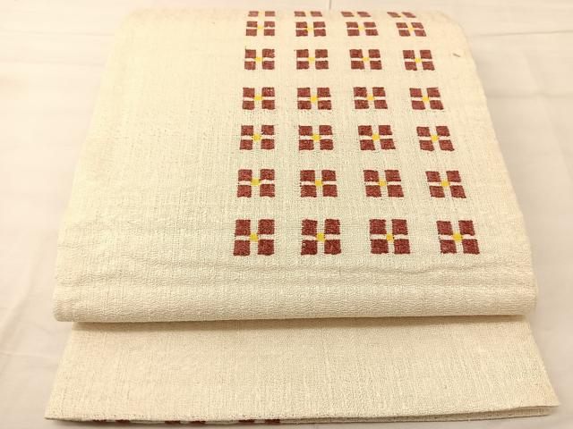平和屋着物*夏物 太鼓柄袋帯 幾何学文様 正絹 逸品 BAAT0648yc