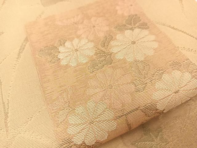 平和屋着物*夏物 六通柄袋帯 色紙重ね秋草文 金糸 正絹 逸品 BAAT0717yc