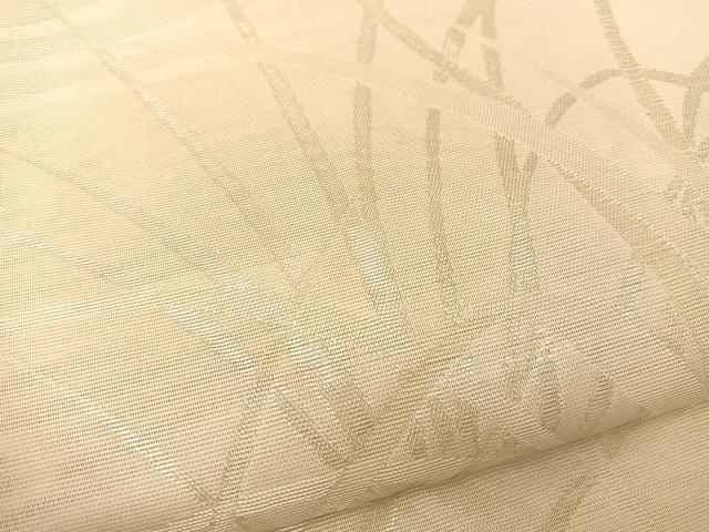 平和屋着物*夏物 六通柄袋帯 流水草葉文 銀糸 正絹 逸品 BAAT0725yc