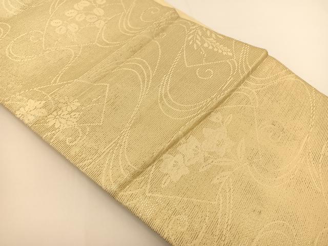 平和屋着物*夏物 六通柄袋帯 地紙秋草文 金銀糸 正絹 逸品 BAAT0753yc