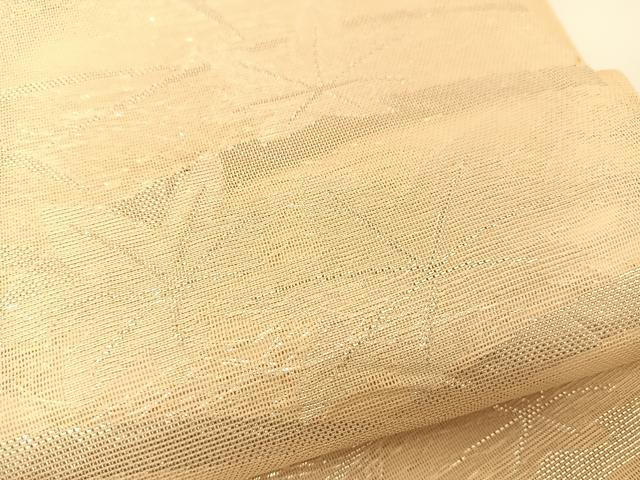 平和屋着物*夏物 六通柄袋帯 芝草楓文 銀糸 正絹 逸品 BAAT0752yc