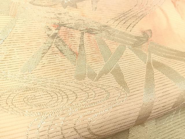 平和屋着物*夏物 六通柄袋帯 竜田川 銀糸 正絹 逸品 BAAT0757yc