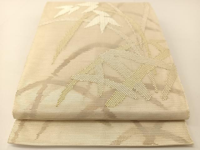 平和屋着物*夏物 太鼓柄袋帯 草花文 金銀糸 正絹 逸品 BAAT0787yc