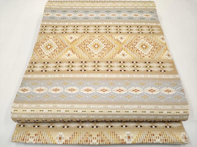 平和屋本店●極上 両面 六通柄袋帯 島花織 幻想雪輪文 逸品 未使用 CYAA2394s5