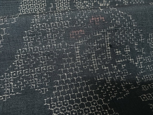 平和屋着物●結城紬 80亀甲 雪輪短冊文 正絹 逸品 AAAU4227np