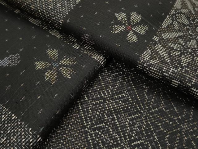 平和屋着物●本場大島紬 9マルキ 泥染め 花間道 正絹 逸品 CAAS9255th