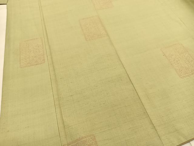 平和屋着物●結城紬 100亀甲 色紙草木文 正絹 逸品 BAAT0850yc