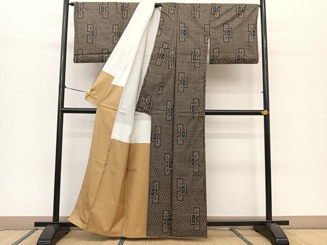 平和屋着物●本場大島紬 短冊文 正絹 逸品 BAAT0872yc