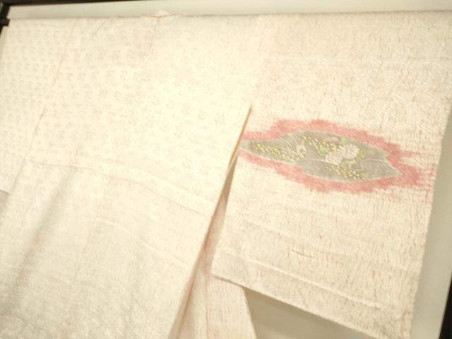 平和屋着物▽訪問着 単衣 杢目絞り 流水花文 金銀彩 正絹 逸品 DAAS0541az