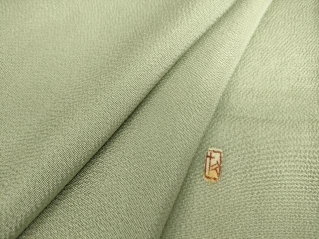 平和屋着物▽加賀友禅の巨匠 初代 由水十久監修 色無地 単衣 柳鼠色 鬼しぼ縮緬 正絹 逸品 DAAS0469az