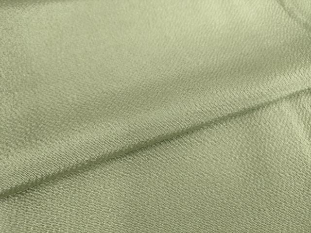 平和屋着物▽加賀友禅の巨匠 初代 由水十久監修 色無地 単衣 柳鼠色 鬼しぼ縮緬 正絹 逸品 DAAS0469az