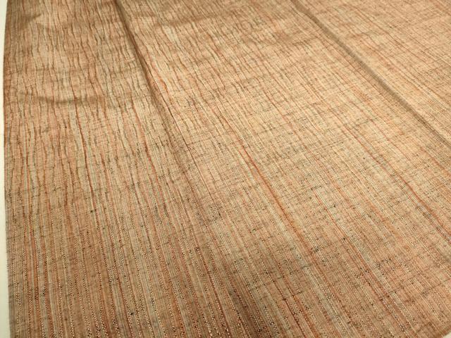 平和屋着物▽上質な紬 単衣 縞 正絹 逸品 DAAS0509az
