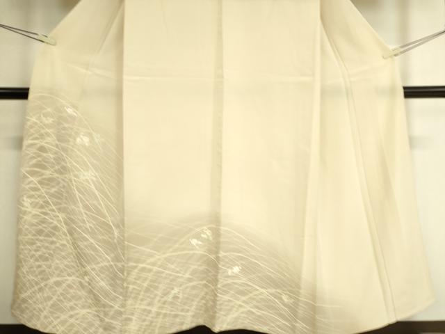 平和屋着物▽訪問着 単衣 芝に舞花 金彩 正絹 逸品 DAAS0527az