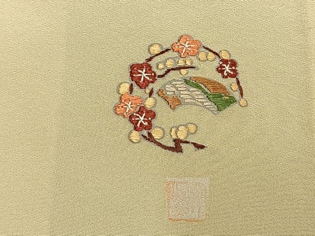 平和屋着物▽訪問着 単衣 作家物 睡蓮 草花文 正絹 逸品 AAAV8322fy