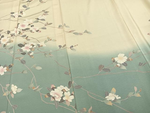 平和屋着物▽訪問着 単衣 作家物 睡蓮 草花文 正絹 逸品 AAAV8322fy