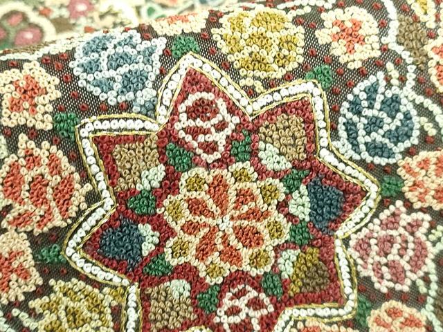 平和屋本店■極上 中国三大刺繍 相良刺繍 太鼓柄袋帯 正倉院花文 金糸 逸品 DZAA6077kh5