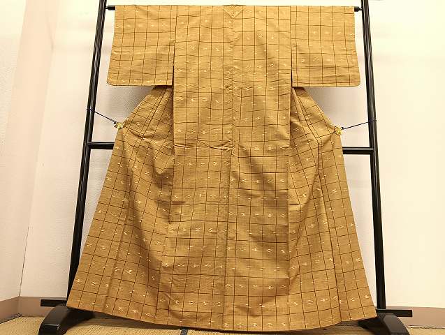 平和屋着物●上質な紬 琉球絣文様 正絹 逸品 BAAT3171hv