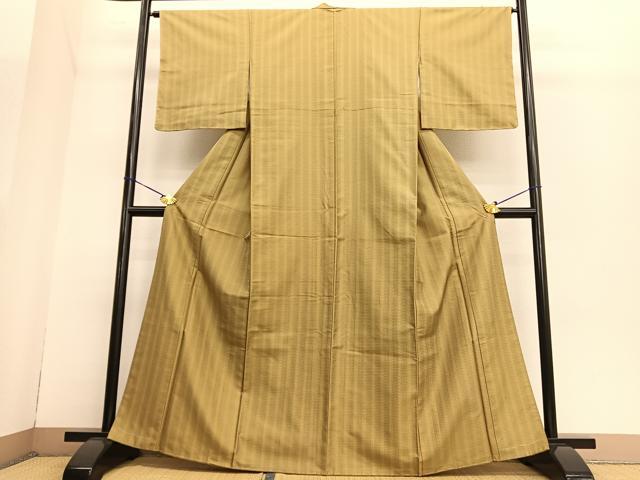 平和屋着物●上質な紬 十字文様 正絹 逸品 未使用 BAAT3176hv