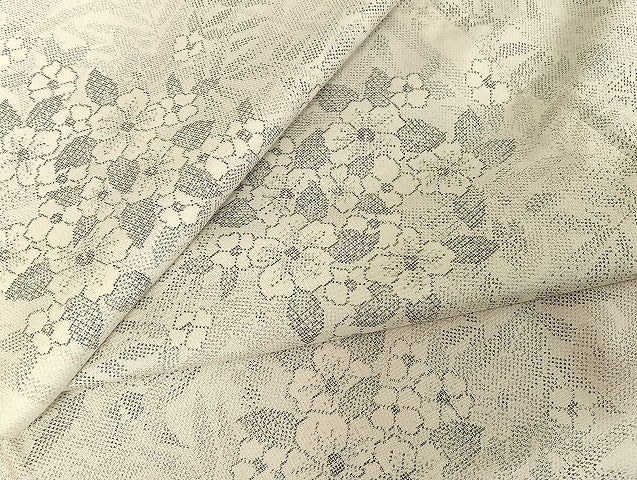 平和屋着物●本場大島紬 白大島 9マルキ 紫陽花 正絹 逸品 AABI4448ck