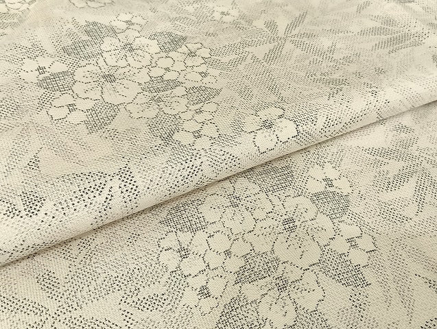 平和屋着物●本場大島紬 白大島 9マルキ 紫陽花 正絹 逸品 AABI4448ck