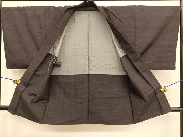 平和屋着物●男性 紬 アンサンブル 霞文 正絹 逸品 BAAT6632hv
