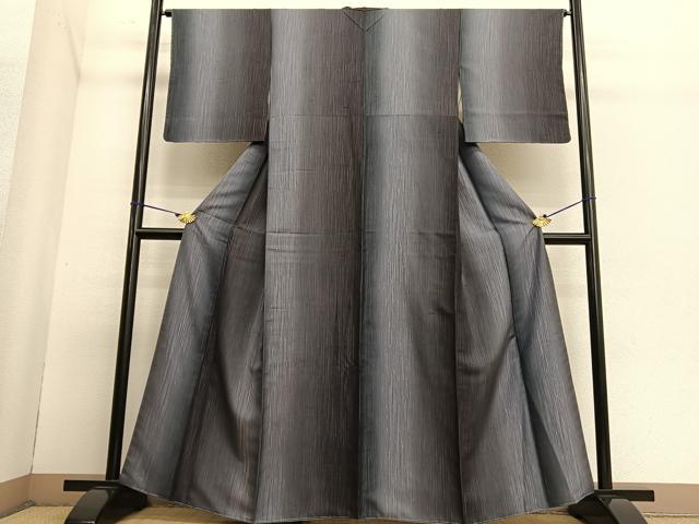 平和屋着物●白山紬 間道 京都きもの友禅扱い 正絹 逸品 未使用 BAAT6634hv
