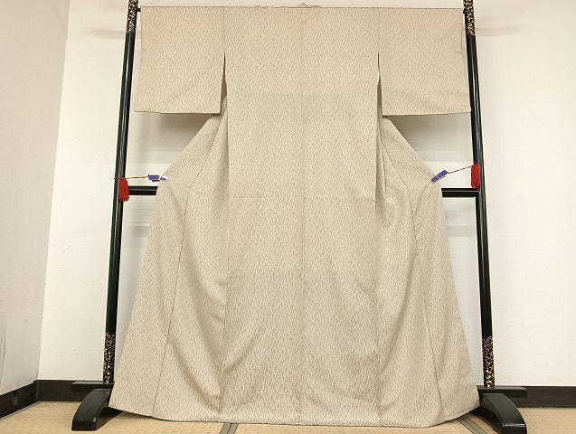平和屋着物●上質なお召 縞 正絹 逸品 AAAU4346np