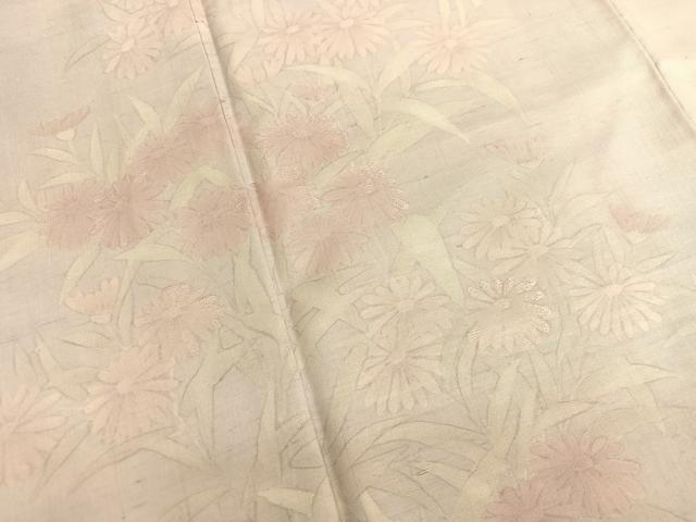 平和屋着物●訪問着 紬地 刺繍 草花文 正絹 逸品 BAAT6659hv
