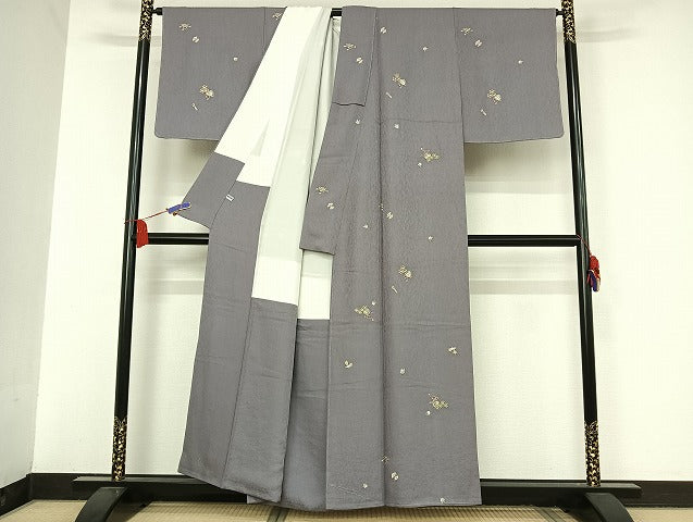平和屋着物●総刺繍 小紋 宝尽くし 金糸 正絹 逸品 未使用 AAAU4350np