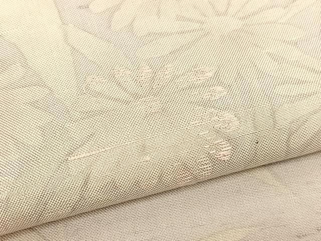 平和屋着物●訪問着 紬地 刺繍 草花文 正絹 逸品 BAAT6659hv